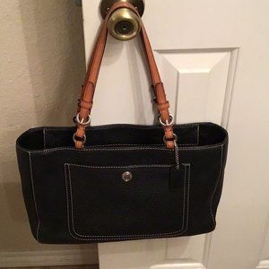 Black Leather Coach Handbag